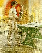 Carl Larsson modell med blomkruka-modellen lisa med blomkruka oil painting picture wholesale
